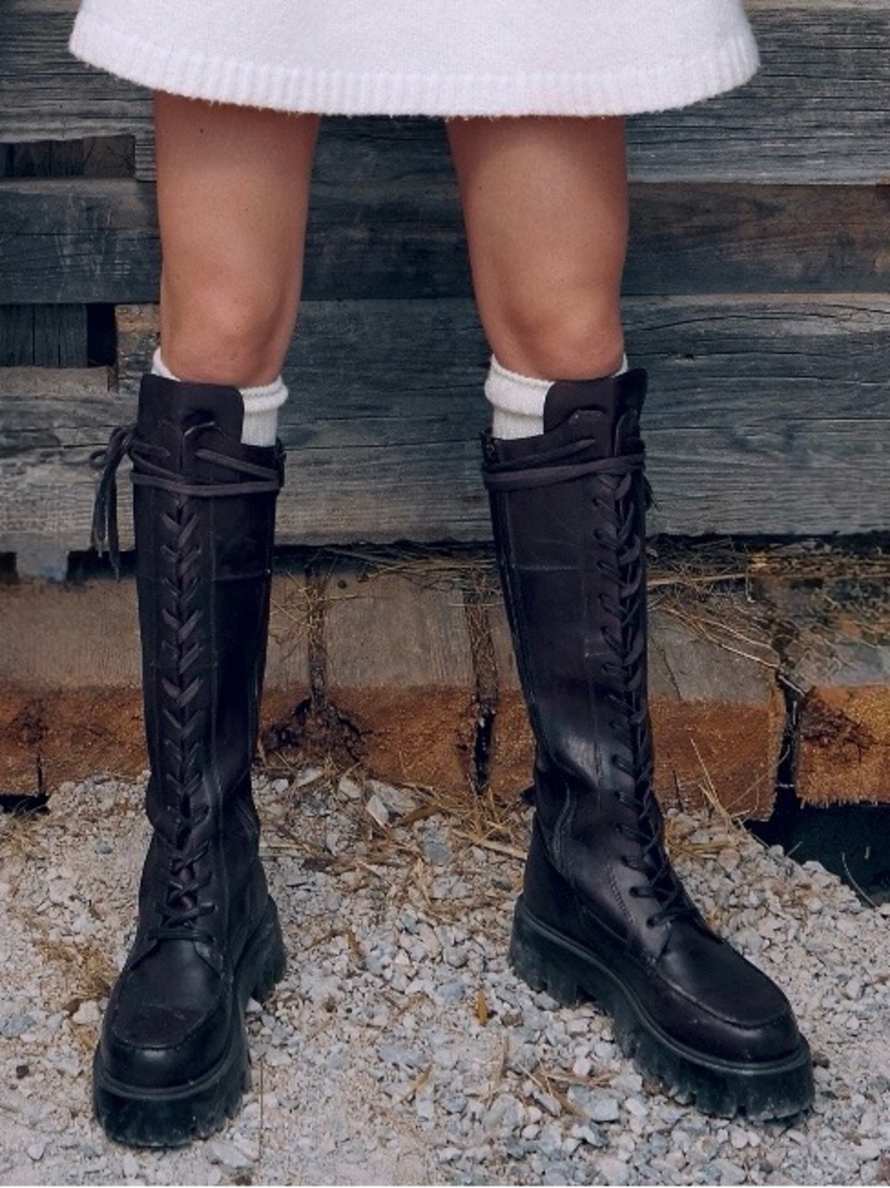 Free People Jones Leather Lace Up Combat Boots - Picture 14 of 15